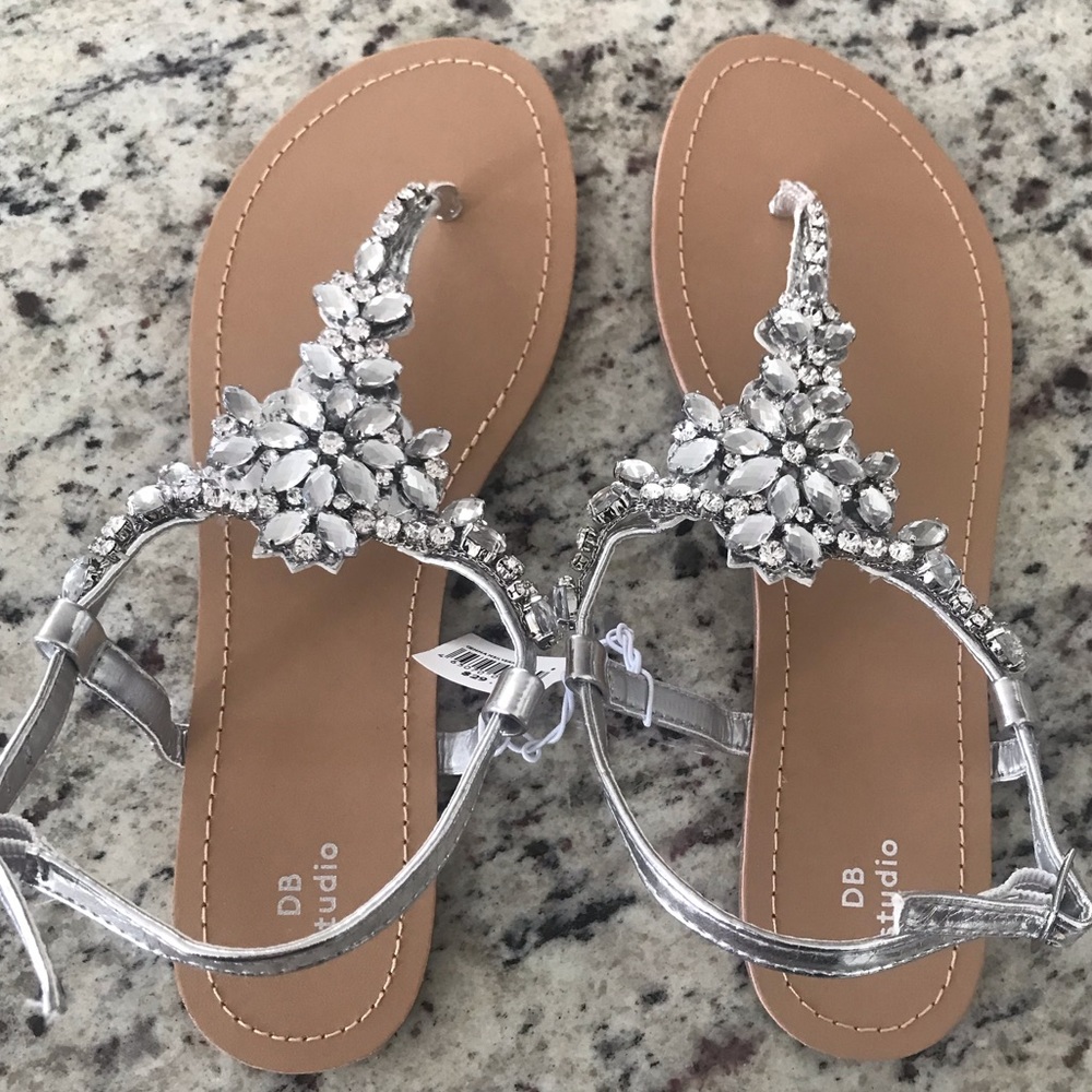 David’s Bridal Jeweled Sandals